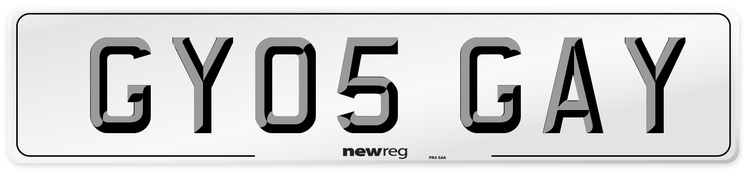 GY05 GAY Number Plate from New Reg